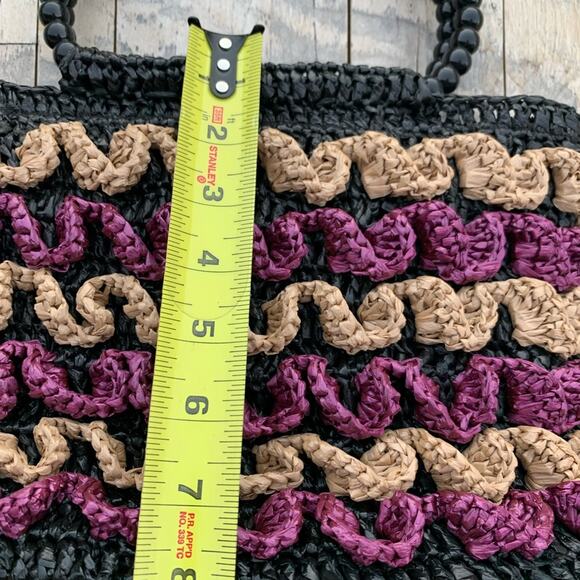 Boho Woven Vintage Recycled Plastic Bag - Picture 3 of 7